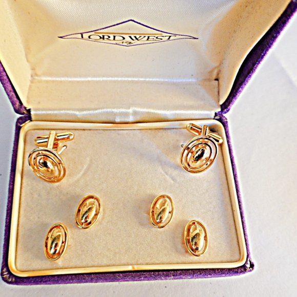 Vintage Lord West Men’s Tuxedo Cufflinks Set - New Old Stock - Picture 2 of 2